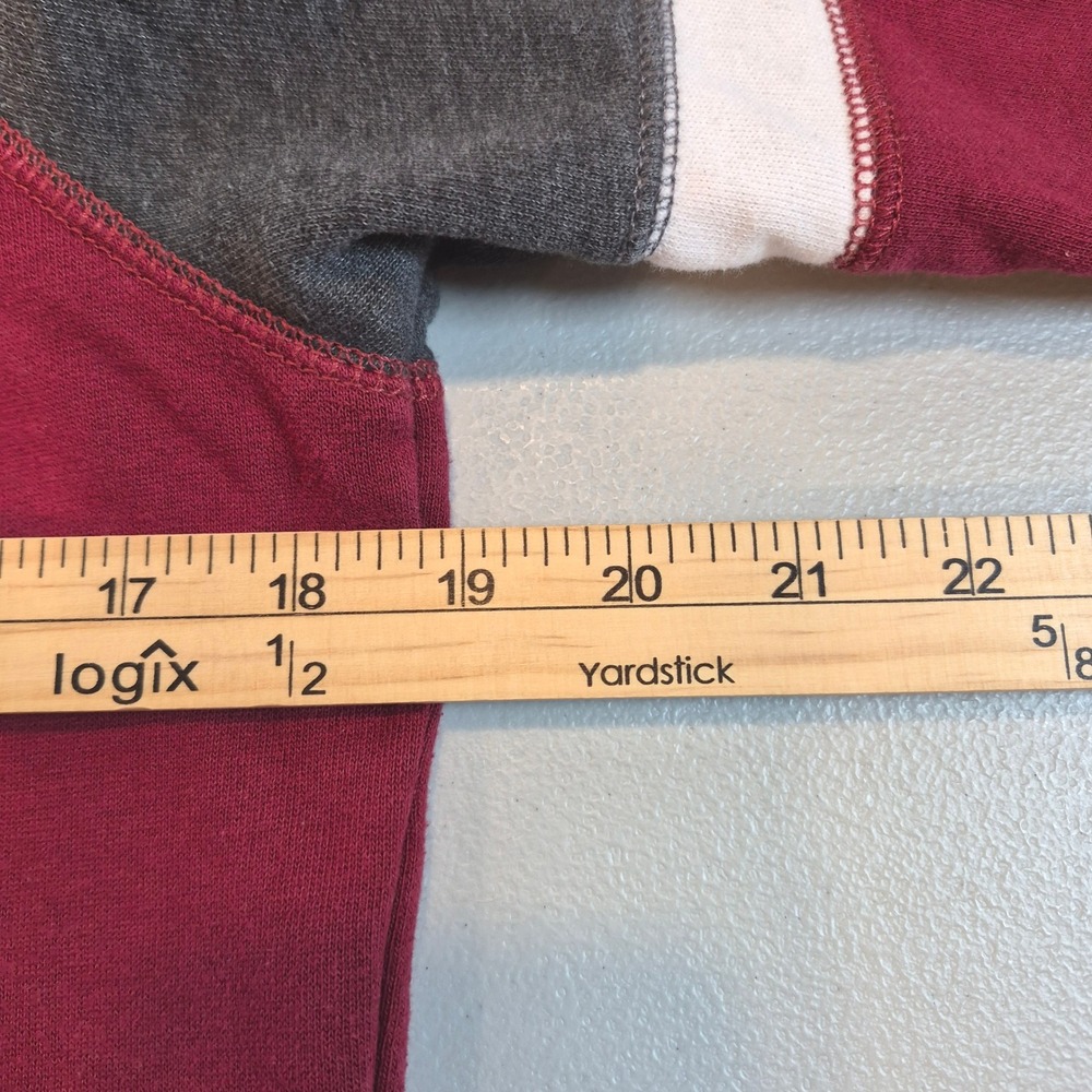 Hollister California Zip Hoodie Burgundy Gray Colorblock Sweatshirt Sz M Varsity - Picture 10 of 12